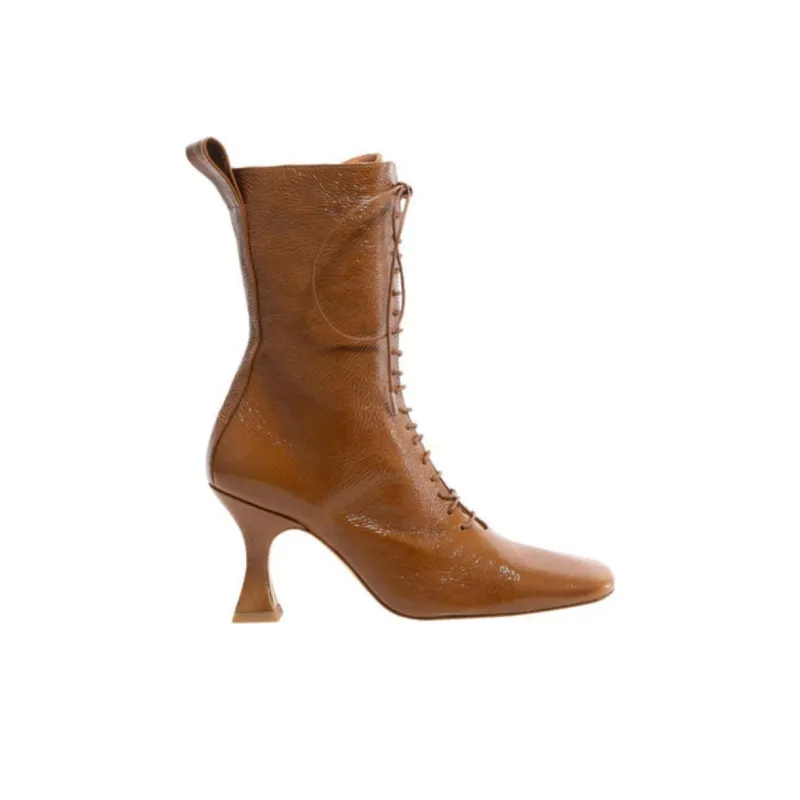MIISTA Ankle Boots Women's Brown-1