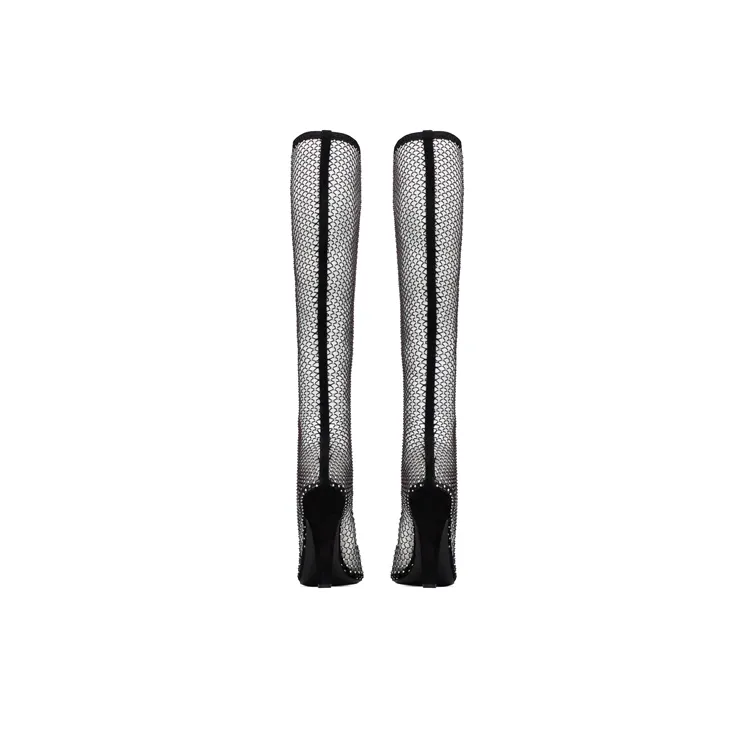 SAINT LAURENT Koller Crystal Net 110mm Boots-4