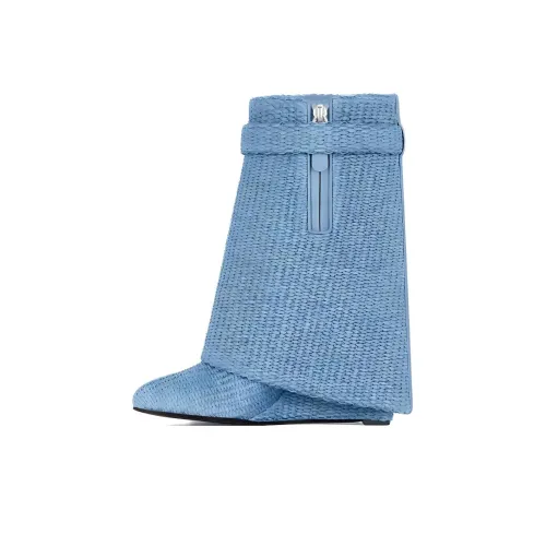 Givenchy Shark Lock Ankle Boots 8.9cm Women's Denim Blue