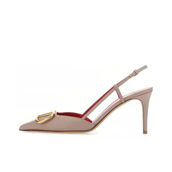 Valentino VLogo Plaque Pointed Toe Slingback Pumps