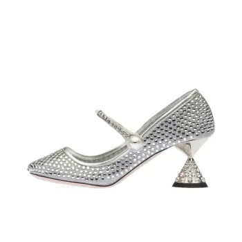 MIU MIU Irregular Heel High Heels 6.5cm Women's Silver