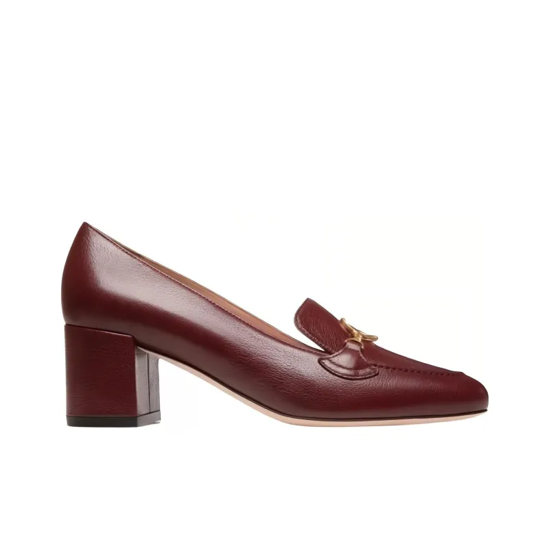 BALLY Chunky Heel High Heels Women's Burgundy-1