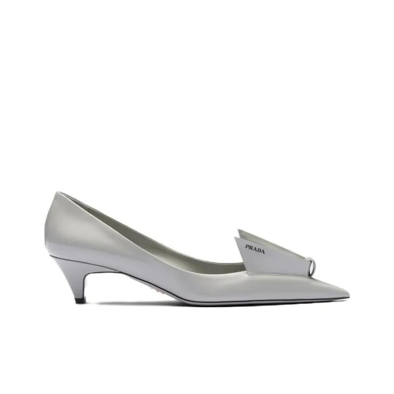 PRADA 25mm Floral-appliqué Leather Pumps-1