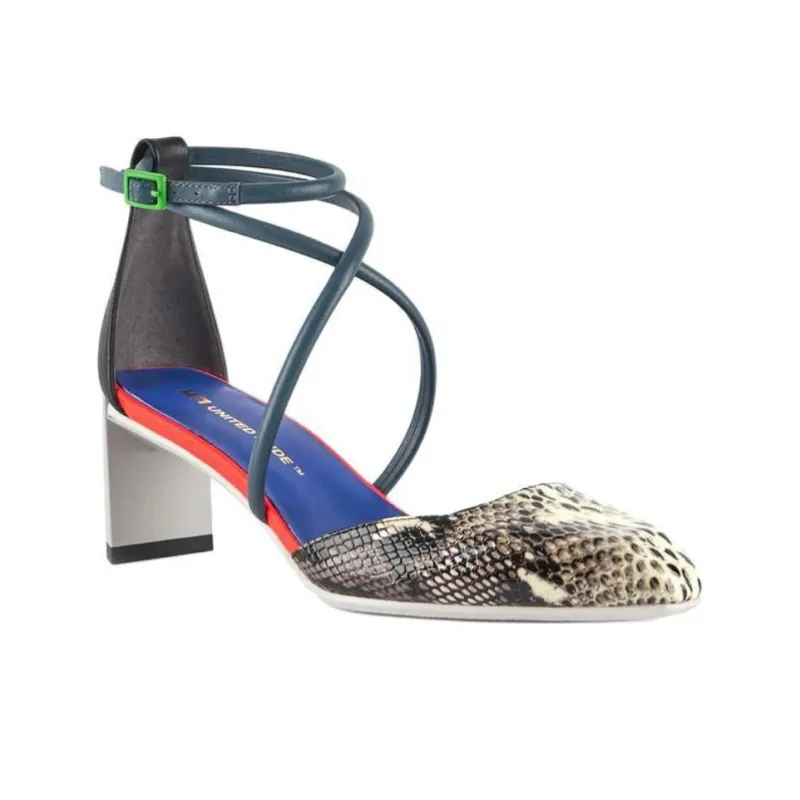 UNITED NUDE Tara Su Mid Block Heel High Heels 6cm Women's Dark Blue-2