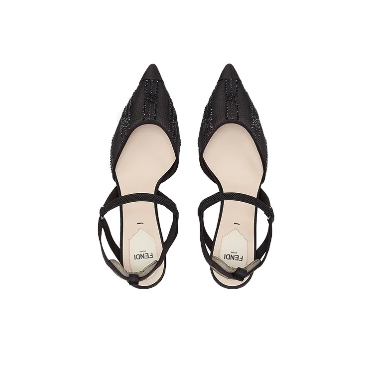 FENDI Colibri Slim Heel High Heels Women's Black-3
