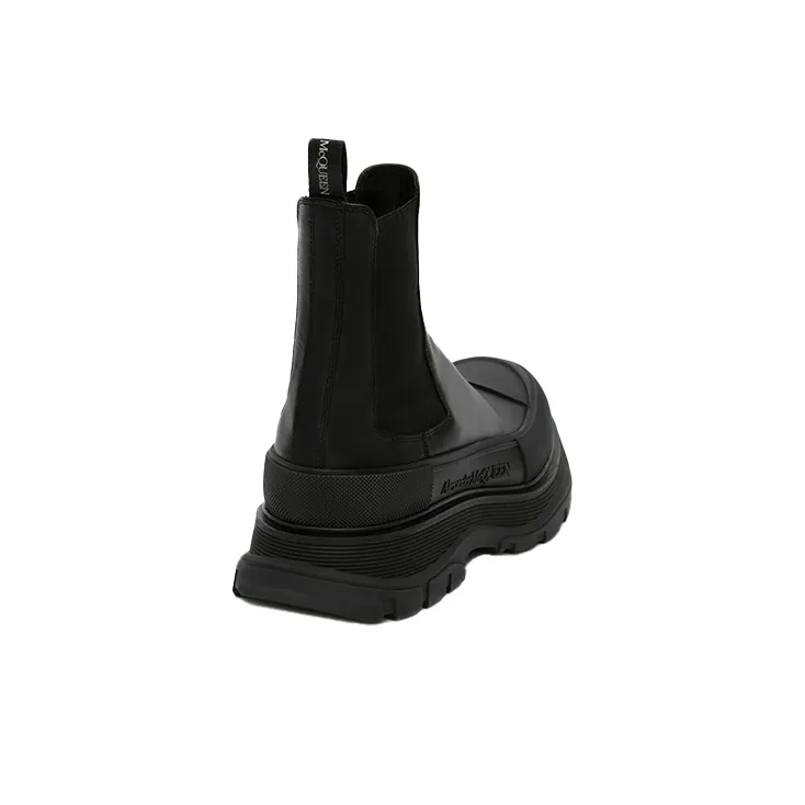 Alexander McQueen Tread Slick Ankle Boot Black Silver-3
