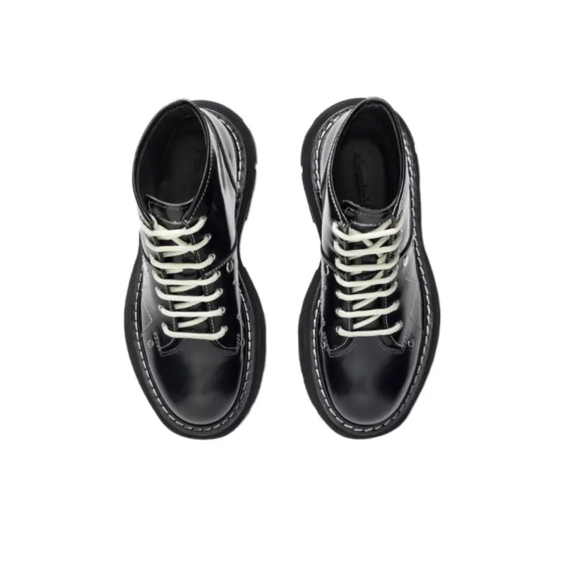 Alexander McQueen Tread Lace Up Boots 'Black'-4
