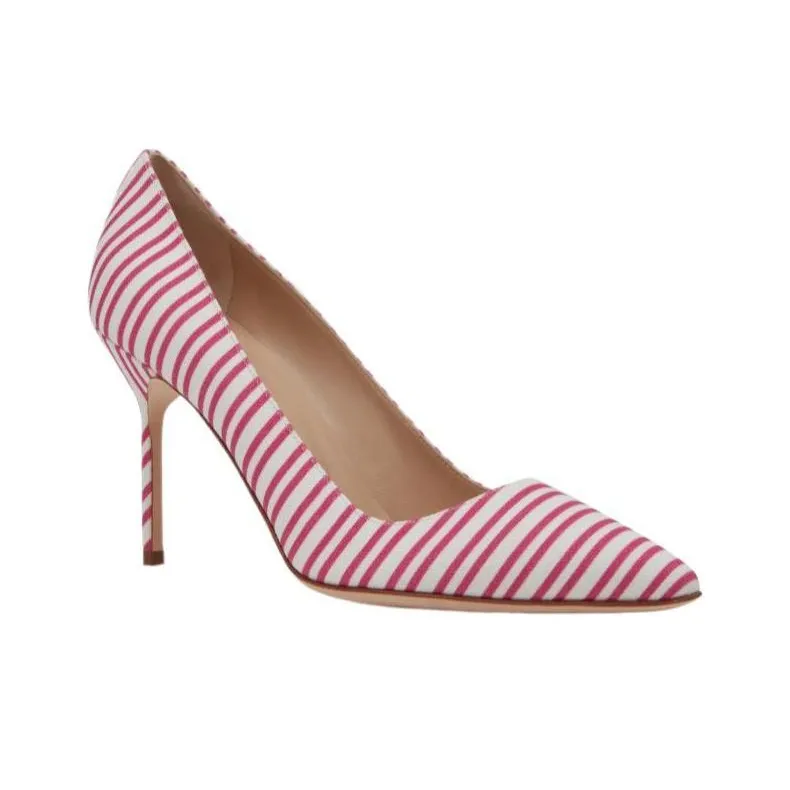 MANOLO BLAHNIK BB 90 Slim Heel High Heels 9cm Women's Pink-2