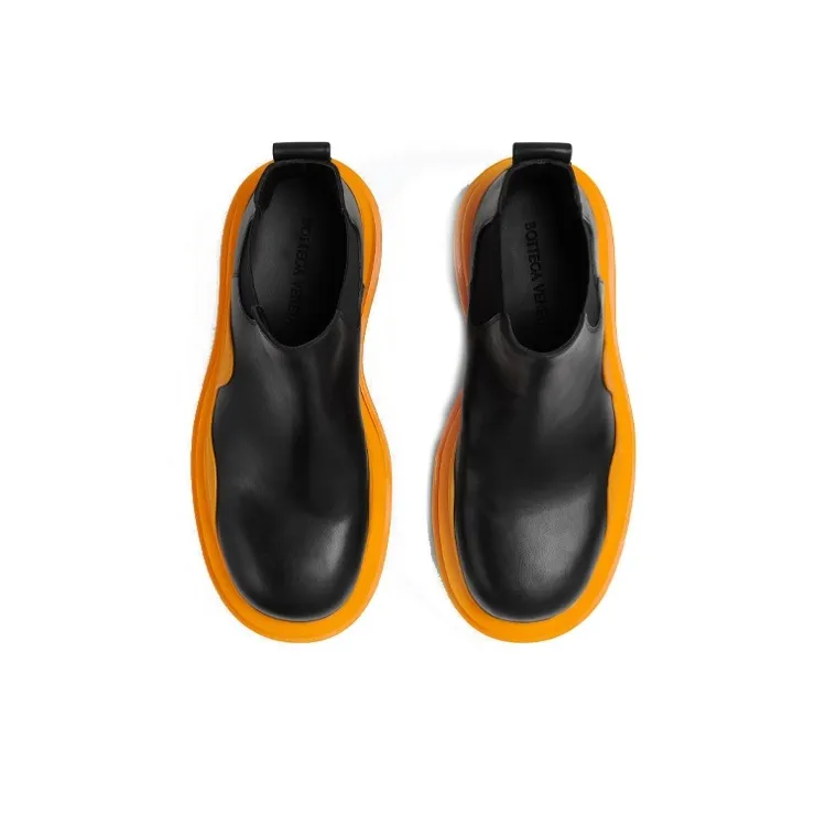 Bottega Veneta Tire Chelsea Ankle Length Chelsea Boots Men's Orange-2