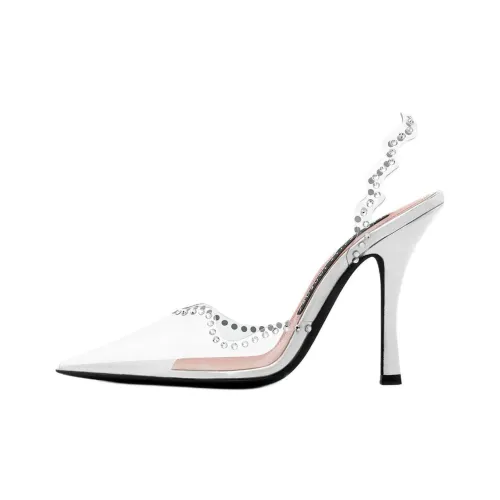 Les Petits Joueurs Jerry Waves Slim Heel High Heels 11cm Women's Silver