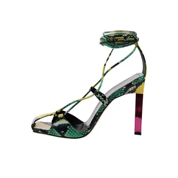 The Attico Adele Slim Heel High Heels Women's Green
