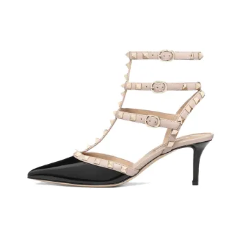 Valentino Rockstud Slim Heel High Heels 6.5cm Women's Black