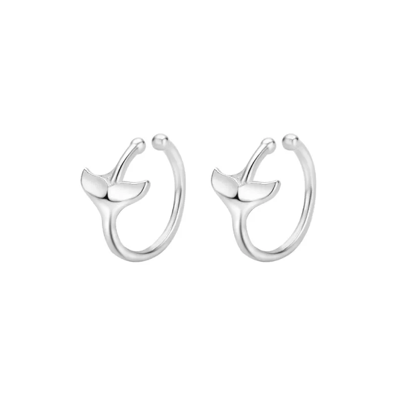 MIDNIGHT MOMENT S999 Silver Clip On Earrings Women's-0