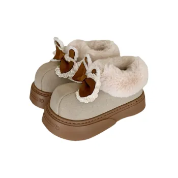 SHIGUDE Cotton Slippers Women's Light Khaki