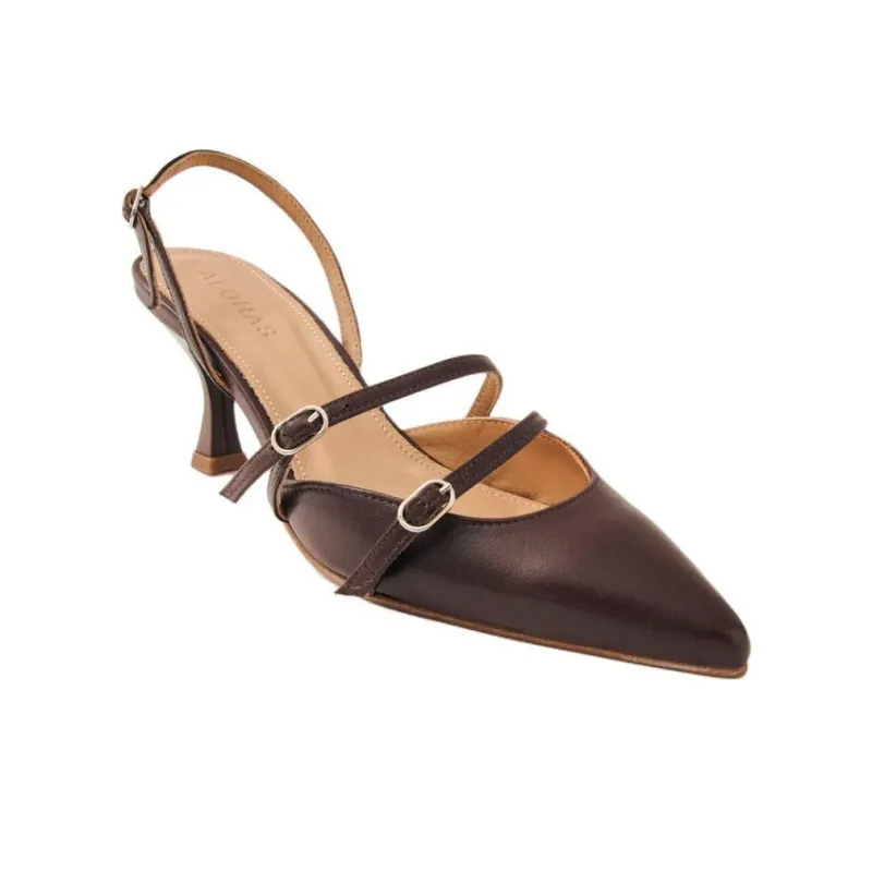 ALOHAS Joelle Slim Heel High Heels 4cm Women's Brown-2