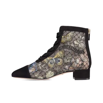DIOR Naughtily D Ankle Boots 3cm Women's Black Gray