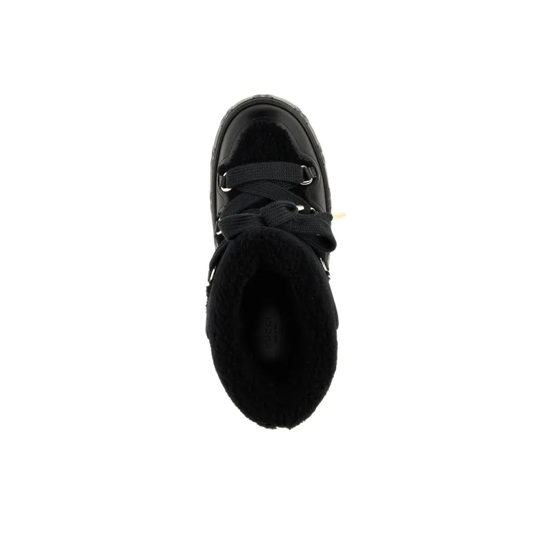 GUCCI Teddy Short Snow Boots Women's Black-4