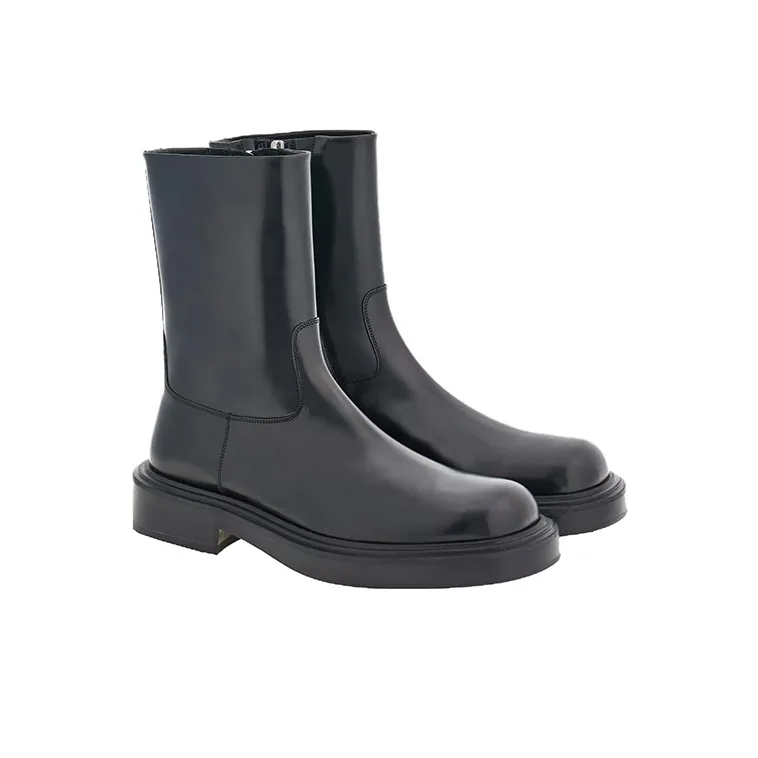 FERRAGAMO Panelled Patent-leather Ankle Boots-2