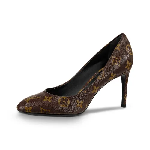 LOUIS VUITTON Slim Heel High Heels Women's Brown