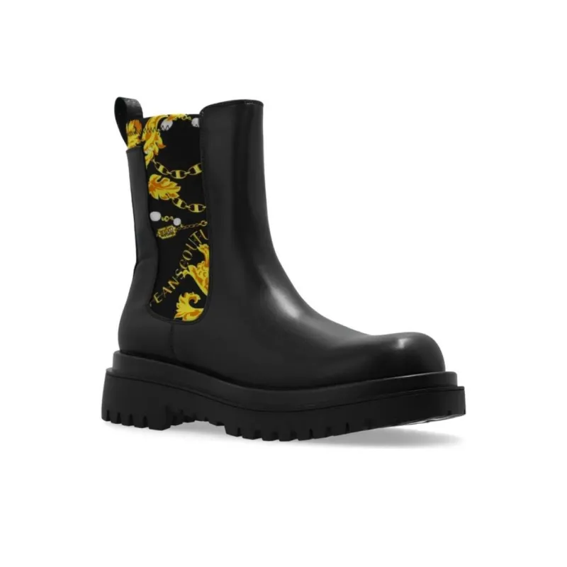 VERSACE JEANS COUTURE Short Chelsea Boots 3.5cm Women's Black-3
