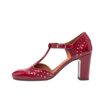 CHIE MIHARA Chunky Heel High Heels 7.5cm Women's Red