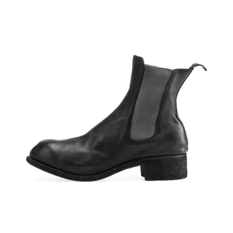 GUIDI Short Chelsea Boots Unisex Black-0