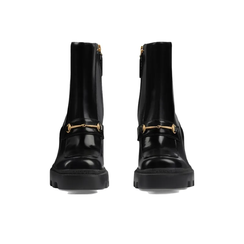 GUCCI 72mm Horsebit-detail Leather Boots-3