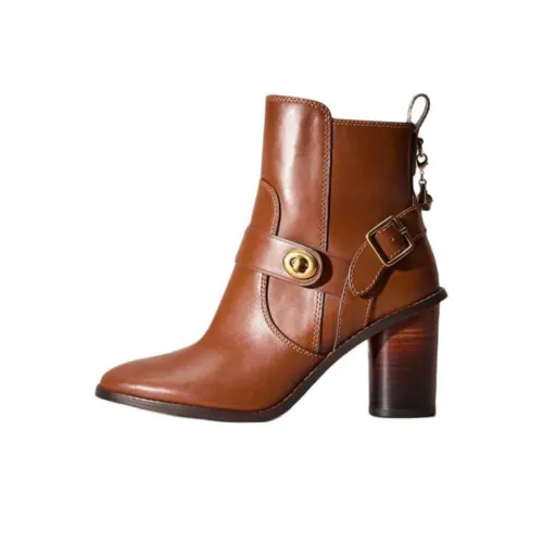 COACH Ankle Boots 8.3cm Women's Brown