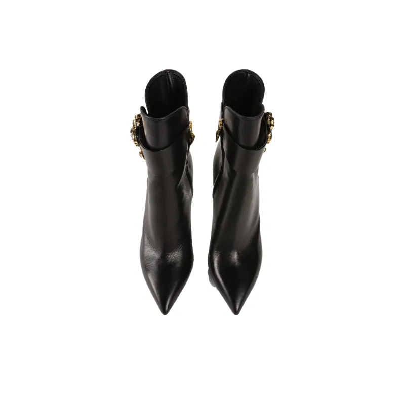 Roberto Cavalli Snake-logo Leather Bootie-4