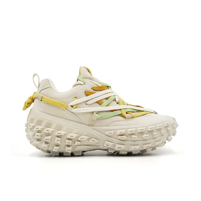 Hong Kong Meng Chunky Sneakers Unisex Low Top Beige-2