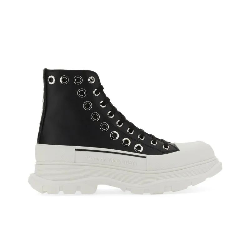 Alexander McQueen Joey Eyelet Detailed High Top Sneakers-1