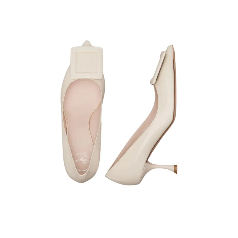 Roger Vivier Viv' In The City Slim Heel High Heels 6.5cm Women's Cream-4
