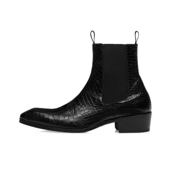 TOM FORD Crocodile-effect Leather Boots