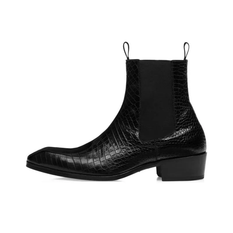 TOM FORD Crocodile-effect Leather Boots-0