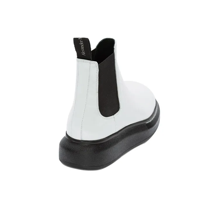 Alexander McQueen Hybrid Chelsea Boot Black White Women's-3