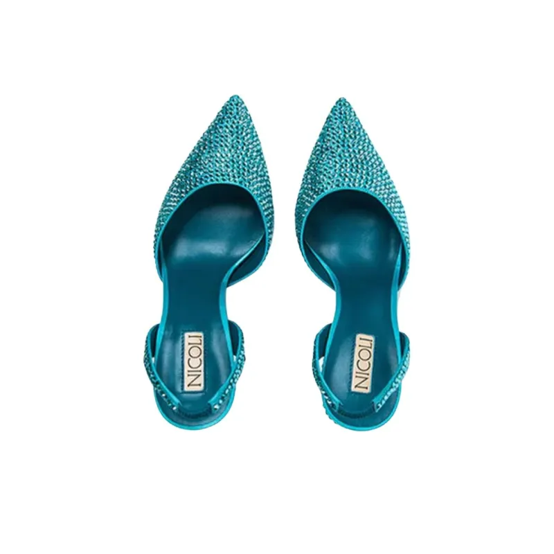 NICOLI Hayley High Heels 8cm Women's Blue-4