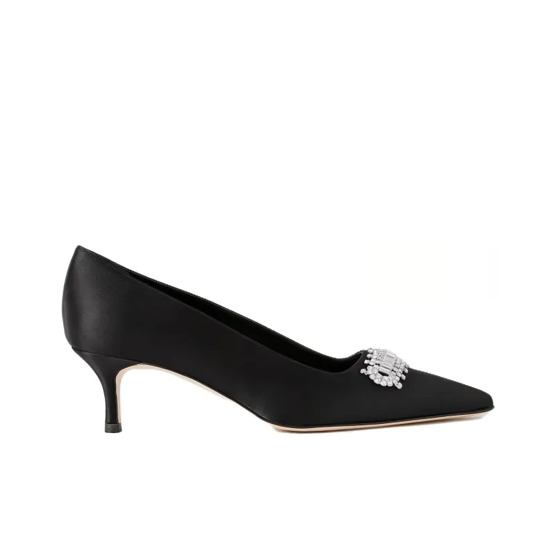 MANOLO BLAHNIK Bottara Slim Heel High Heels 5cm Women's Black-1