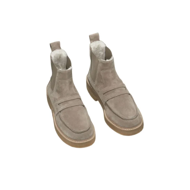 Inuikii Short Chelsea Boots Men's Beige-3