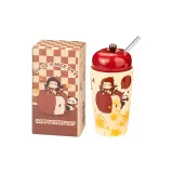 Apple with Lid Straw Mug-Polka Dot Girl