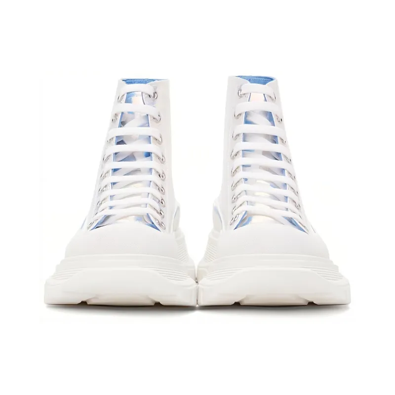 Alexander McQueen Silver Holographic Tread Slick Platform High Sneakers 'White Multi' Women's-3