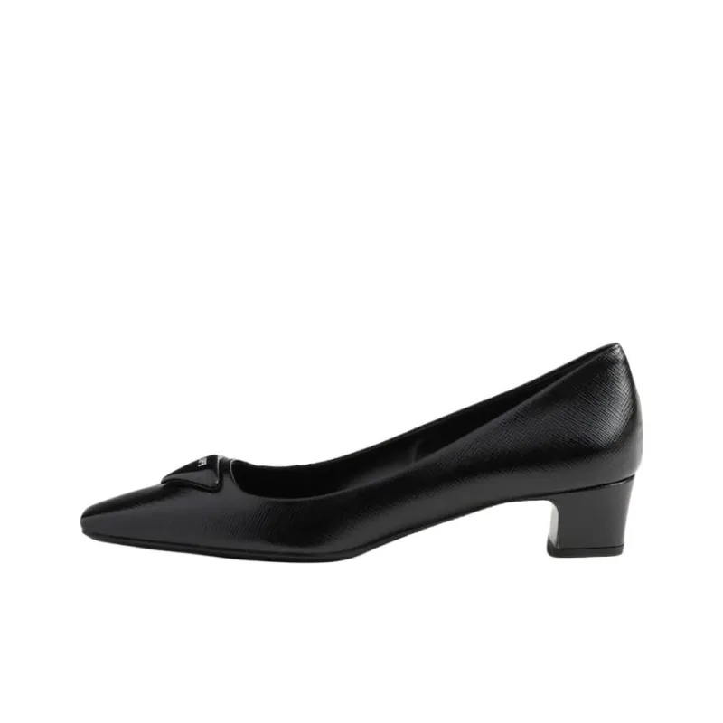 PRADA Block Heel High Heels 3.5cm Women's Black-0