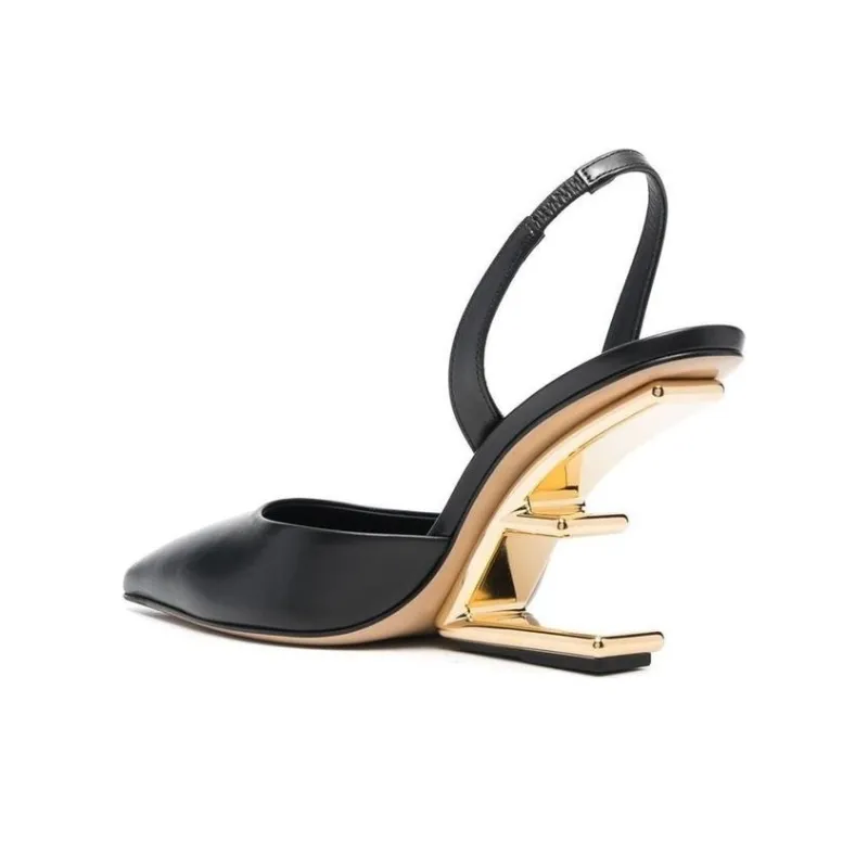 FENDI Slingback Tapered Toe Pumps-3