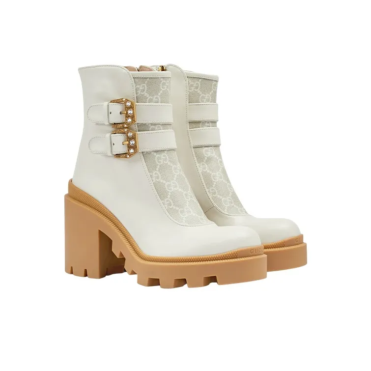 GUCCI GG Canvas Ankle Boots Women's-1