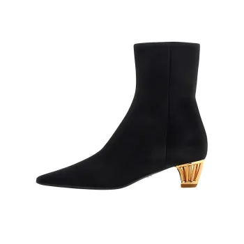 FERRAGAMO CAGE Ankle Boots 4cm Women's Black