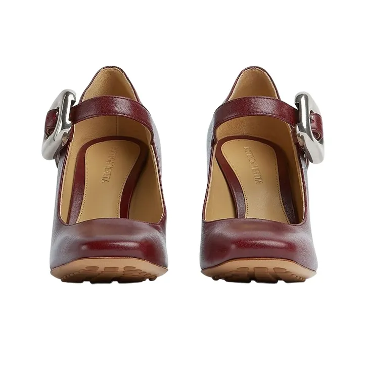 Bottega Veneta Mostra Cone Heel High Heels 9cm Women's Red-2