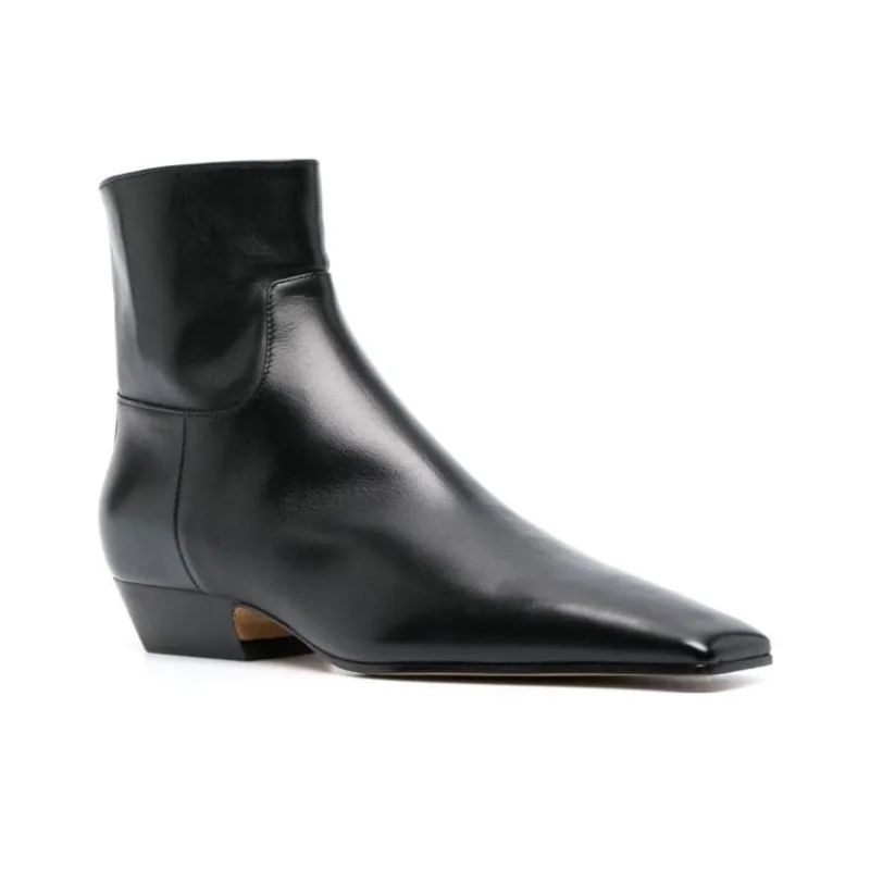 KHAITE The Marfa Leather Ankle Boots Women's-2
