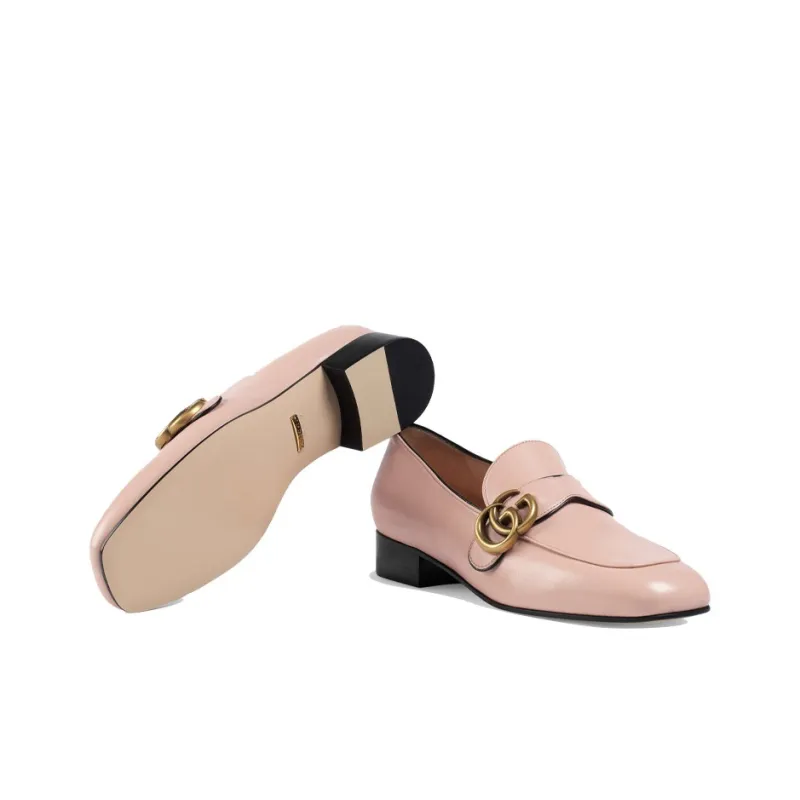 GUCCI Double G Leather Loafers-5