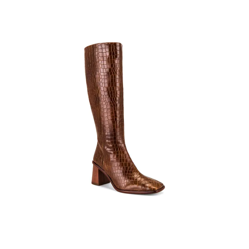 ALOHAS Knee high Boots 7cm Women's Brown-2