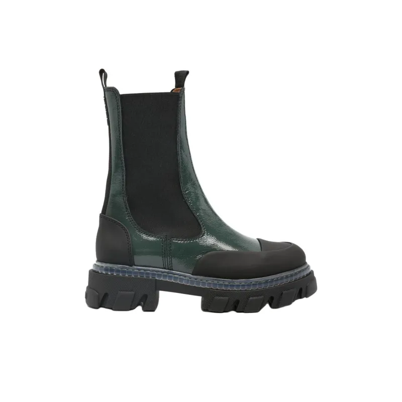 GANNI Chelsea Boots Women's Green-1