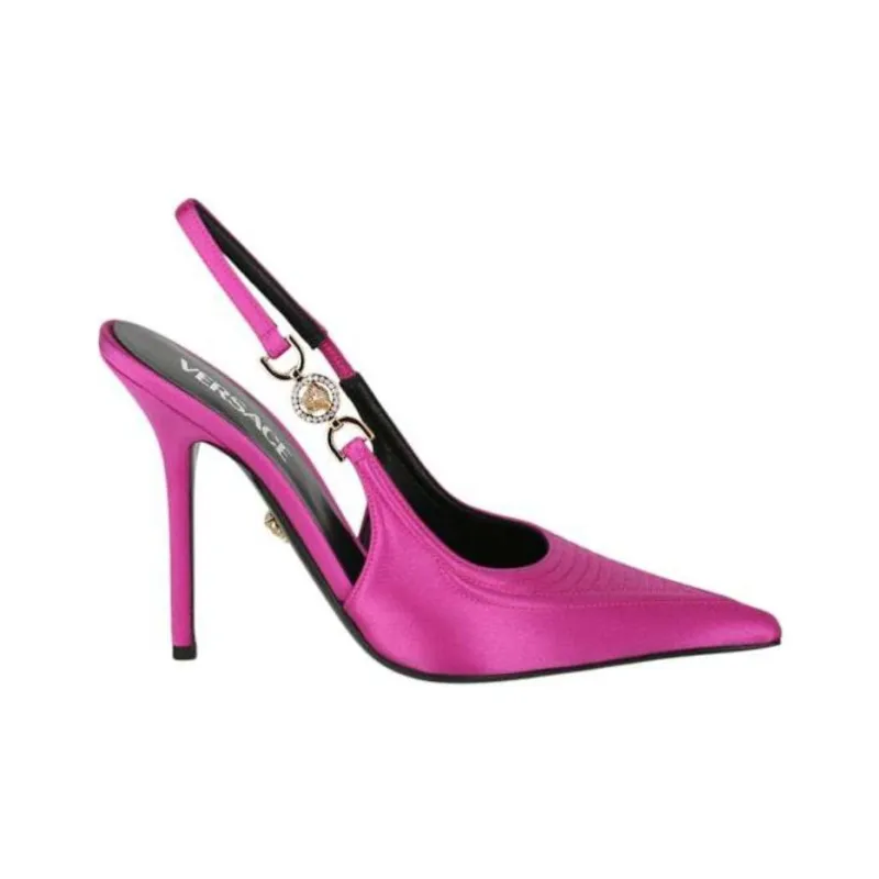 VERSACE Medusa '95 Corset Slingback Pumps Bright Pink Women's-1